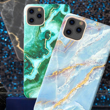 Заредете изображение във визуализатора на галерията – Kingxbar Marble Series case decorated printed marble iPhone 11 Pro green - TopMag
