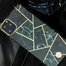 Заредете изображение във визуализатора на галерията – Kingxbar Marble Series case decorated printed marble iPhone 11 Pro green - TopMag
