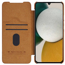 Заредете изображение във визуализатора на галерията – Nillkin Qin Leather Pro Case for Samsung Galaxy A54 5G Flip Cover Camera Cover Brown
