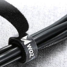 Заредете изображение във визуализатора на галерията – Wozinsky straps cable organizer 2 m Hook and Loop black (WVO2MBK) - TopMag
