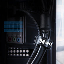 Заредете изображение във визуализатора на галерията – Wozinsky straps cable organizer 2 m Hook and Loop black (WVO2MBK) - TopMag
