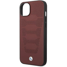 Заредете изображение във визуализатора на галерията – Case BMW BMHCP14S22RPSR iPhone 14 6.1" burgundy/burgundy Leather Seats Pattern
