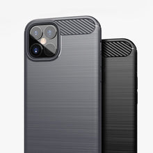 Заредете изображение във визуализатора на галерията – Carbon Case Flexible Cover TPU Case for iPhone 12 Pro / iPhone 12 black - TopMag
