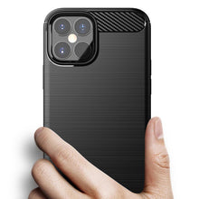 Заредете изображение във визуализатора на галерията – Carbon Case Flexible Cover TPU Case for iPhone 12 Pro / iPhone 12 black - TopMag
