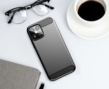 Заредете изображение във визуализатора на галерията – Carbon Case Flexible Cover TPU Case for iPhone 12 Pro / iPhone 12 black - TopMag
