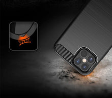 Заредете изображение във визуализатора на галерията – Carbon Case Flexible Cover TPU Case for iPhone 12 Pro / iPhone 12 black - TopMag
