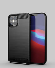 Заредете изображение във визуализатора на галерията – Carbon Case Flexible Cover TPU Case for iPhone 12 Pro / iPhone 12 black - TopMag
