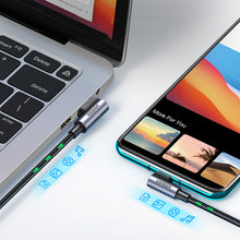 Заредете изображение във визуализатора на галерията – Ugreen 90° angled cable USB C - USB 2.0 480Mbps 3A 3m black (US176)

