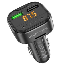 Заредете изображение във визуализатора на галерията – Borofone Transmitter FM BC43 Flash MP3, Bluetooth - 2xUSB + microSD - QC 3.0 18W black
