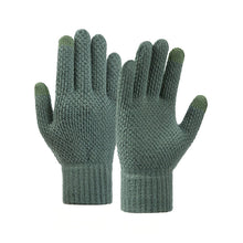 Заредете изображение във визуализатора на галерията – Winter braided phone gloves - green
