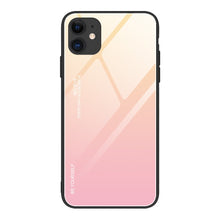 Заредете изображение във визуализатора на галерията – Gradient Glass Durable Cover with Tempered Glass Back iPhone 12 mini pink - TopMag
