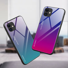 Заредете изображение във визуализатора на галерията – Gradient Glass Durable Cover with Tempered Glass Back iPhone 12 Pro / iPhone 12 pink-purple - TopMag
