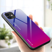 Заредете изображение във визуализатора на галерията – Gradient Glass Durable Cover with Tempered Glass Back iPhone 12 Pro / iPhone 12 pink-purple - TopMag
