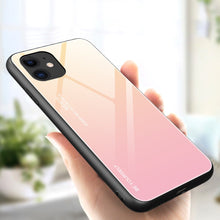 Заредете изображение във визуализатора на галерията – Gradient Glass Durable Cover with Tempered Glass Back iPhone 12 Pro / iPhone 12 pink - TopMag
