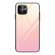 Заредете изображение във визуализатора на галерията – Gradient Glass Durable Cover with Tempered Glass Back iPhone 12 Pro Max pink - TopMag
