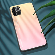 Заредете изображение във визуализатора на галерията – Gradient Glass Durable Cover with Tempered Glass Back iPhone 12 Pro Max pink - TopMag
