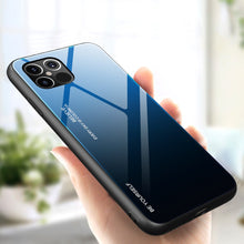 Заредете изображение във визуализатора на галерията – Gradient Glass Durable Cover with Tempered Glass Back iPhone 12 Pro Max black-blue - TopMag
