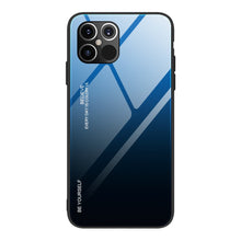 Заредете изображение във визуализатора на галерията – Gradient Glass Durable Cover with Tempered Glass Back iPhone 12 Pro Max black-blue - TopMag
