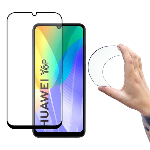 Wozinsky Full Cover Flexi Nano Glass Hybrid Screen Protector with frame for Huawei Y6p black - TopMag