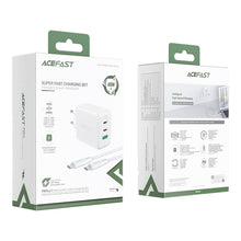 Заредете изображение във визуализатора на галерията – Acefast charger usb a + 2 x typ c qc3.0 pd65w a13 white

