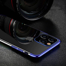 Заредете изображение във визуализатора на галерията – Clear Color Case Gel TPU Electroplating frame Cover for iPhone 12 mini black - TopMag
