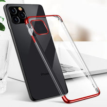 Заредете изображение във визуализатора на галерията – Clear Color Case Gel TPU Electroplating frame Cover for iPhone 12 mini black - TopMag
