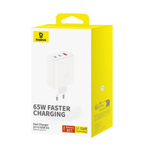 Заредете изображение във визуализатора на галерията – Baseus Cube Pro 65W GaN charger 2x USB-C USB-A - white

