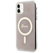 Заредете изображение във визуализатора на галерията – Original Case GUESS hardcase 4G MagSafe GUHMN61H4STP for Iphone 11 pink
