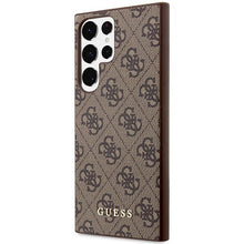 Заредете изображение във визуализатора на галерията – Guess GUHCS23LG4GFBR S23 Ultra S918 brown/brown hard case 4G Metal Gold Logo
