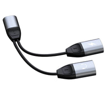 Заредете изображение във визуализатора на галерията – Dudao Headphone Adapter Lightning to 2x Lightning Adapter for Music and Charging Gray (L17i gray) - TopMag
