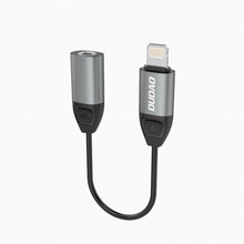 Заредете изображение във визуализатора на галерията – Dudao adapter Lightning to headphone jack 3.5mm mini jack adapter gray (L17 gray) - TopMag
