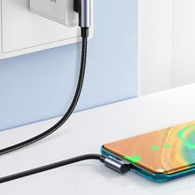 Заредете изображение във визуализатора на галерията – Ugreen 90° angled cable USB C - USB 2.0 480Mbps 3A 3m black (US176)
