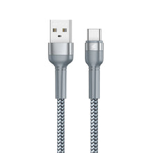 Заредете изображение във визуализатора на галерията – Remax USB - USB Type C cable charging data transfer 2,4 A 1 m silver (RC-124a silver) - TopMag
