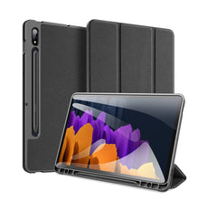 Заредете изображение във визуализатора на галерията – DUX DUCIS Domo Tablet Cover with Multi-angle Stand and Smart Sleep Function for Samsung Galaxy Tab S7 11'' black - TopMag
