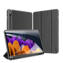 Заредете изображение във визуализатора на галерията – DUX DUCIS Domo Tablet Cover with Multi-angle Stand and Smart Sleep Function for Samsung Galaxy Tab S7 11'' black - TopMag
