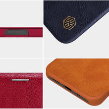 Заредете изображение във визуализатора на галерията – Nillkin Qin original leather case cover for iPhone 12 mini black - TopMag
