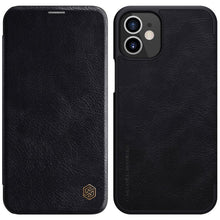 Заредете изображение във визуализатора на галерията – Nillkin Qin original leather case cover for iPhone 12 mini black - TopMag
