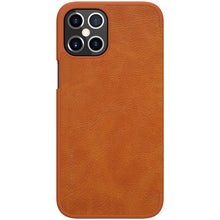 Заредете изображение във визуализатора на галерията – Nillkin Qin original leather case cover for iPhone 12 Pro Max brown - TopMag
