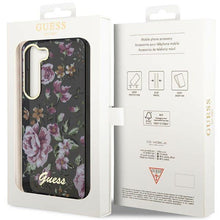Заредете изображение във визуализатора на галерията – Guess GUHCS23MHCFWSK S23+ S916 black/black hardcase Flower Collection
