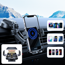Заредете изображение във визуализатора на галерията – Joyroom induction charger phone holder 15W (dashboard / air vent) black (JR-ZS219)
