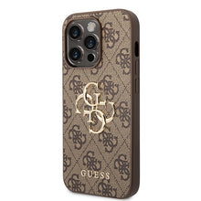 Заредете изображение във визуализатора на галерията – Original Case GUESS 4G Big Metal Logo GUHCP15L4GMGBR for Iphone 15 Pro brown
