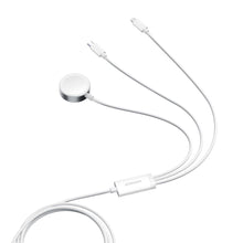 Заредете изображение във визуализатора на галерията – Joyroom S-IW008 3-in-1 cable magnetic charger USB-A - Lightning/USB-C 1.2m - white
