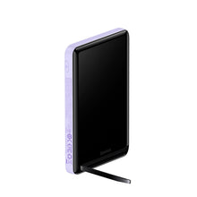 Заредете изображение във визуализатора на галерията – Baseus Magnetic Bracket Wireless Fast Charge Power Bank 10000mAh 20W Purple（With Xiaobai series fast charging Cable Type-C to Type-C 60W(20V/3A) 50cm White）
