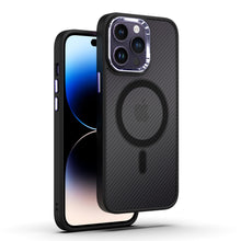 Заредете изображение във визуализатора на галерията – Tel Protect Magnetic Carbon Case for Iphone 15 Plus Black-purple
