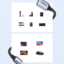 Заредете изображение във визуализатора на галерията – Ugreen extension cord adapter cable USB (male) - USB (female) 3.0 5Gb/s 2m gray (US115)
