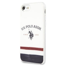 Заредете изображение във визуализатора на галерията – US Polo USHCI8PCSTRB iPhone 7/8/SE 2020 / SE 2022 biały/white Tricolor Pattern Collection - TopMag
