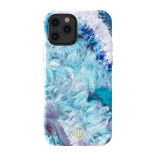 Заредете изображение във визуализатора на галерията – Kingxbar Agate Series case decorated printed Agate iPhone 12 mini blue - TopMag
