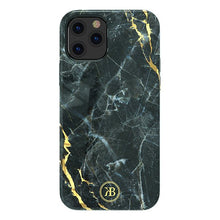 Заредете изображение във визуализатора на галерията – Kingxbar Marble Series case decorated printed marble iPhone 12 mini black - TopMag
