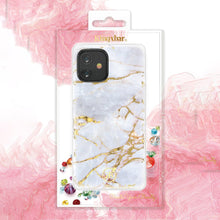 Заредете изображение във визуализатора на галерията – Kingxbar Marble Series case decorated printed marble iPhone 12 Pro Max whiteblue - TopMag
