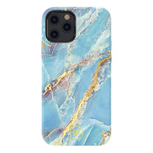 Заредете изображение във визуализатора на галерията – Kingxbar Marble Series case decorated printed marble iPhone 12 Pro Max blue - TopMag
